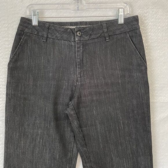 Chico’s Platinum Jeans Size 1 M/8 Black Wash Denim STRATTON MR Trouser Wide Leg - Picture 3 of 11